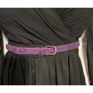 Via Spiga Italy Genuine Snake Embossed Leather Purple Belt S Chic 47-61